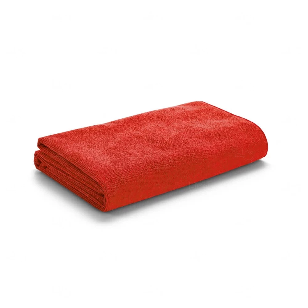 Toalha em Microfibra Com Sacola Personalizada Vermelho