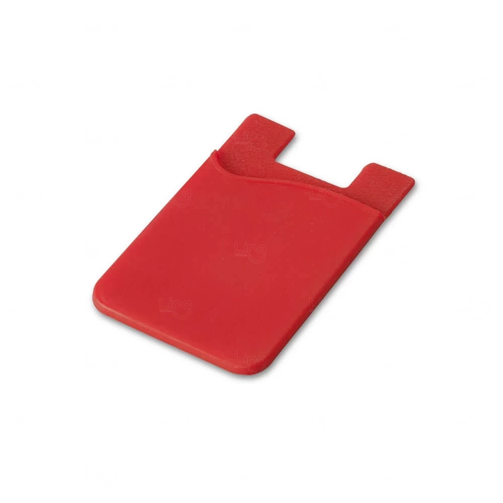 Porta Cartão de Silicone Personalizado Vermelho