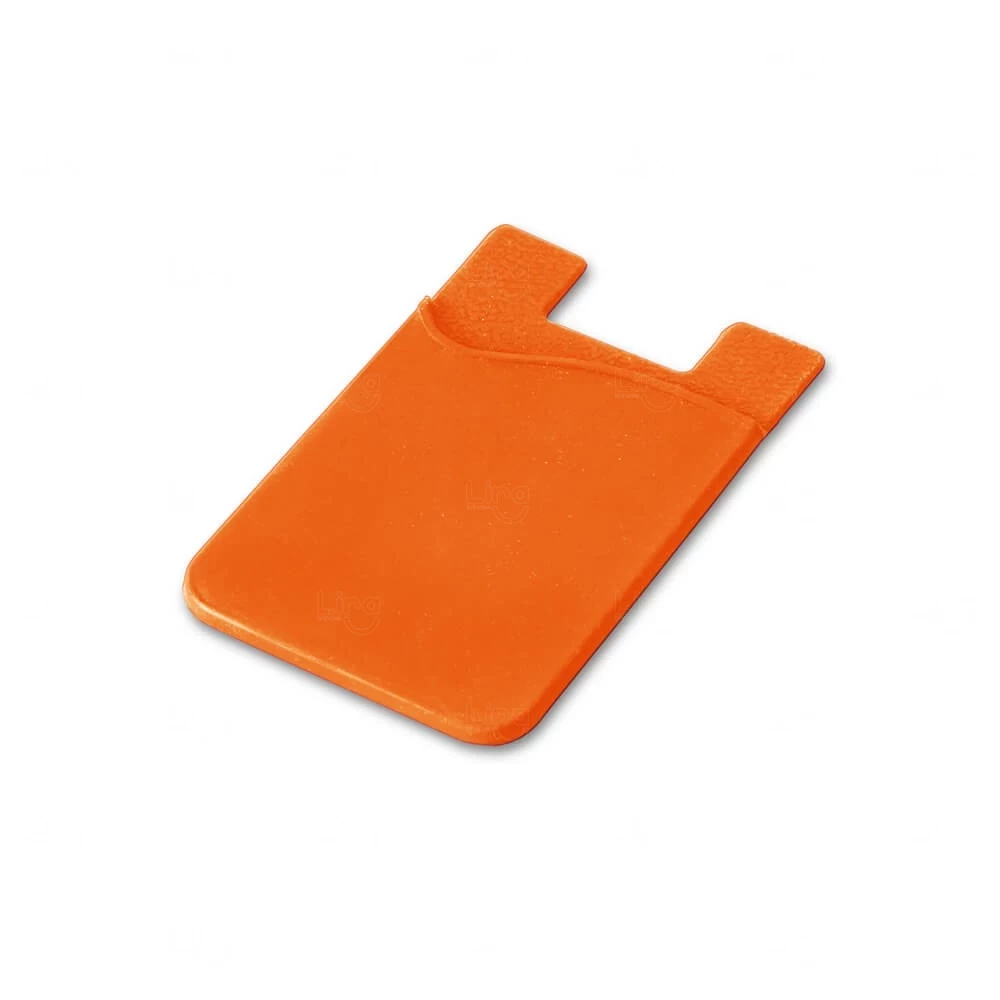 Porta Cartão de Silicone Personalizado Laranja