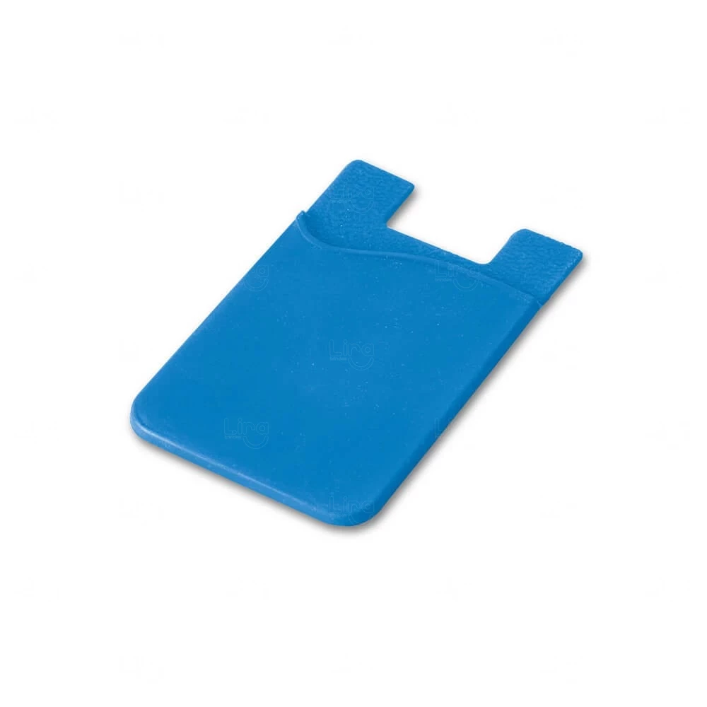 Porta Cartão de Silicone Personalizado Azul Claro