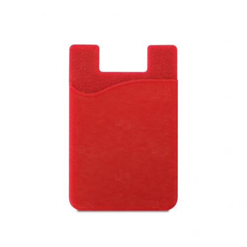 Porta-Cartões para Celular em Silicone Personalizado Vermelho