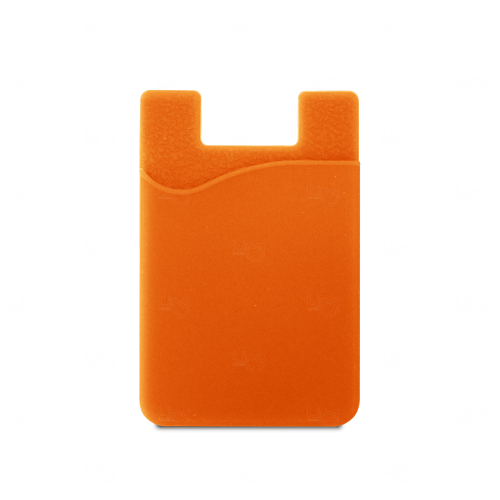 Porta-Cartões para Celular em Silicone Personalizado Laranja