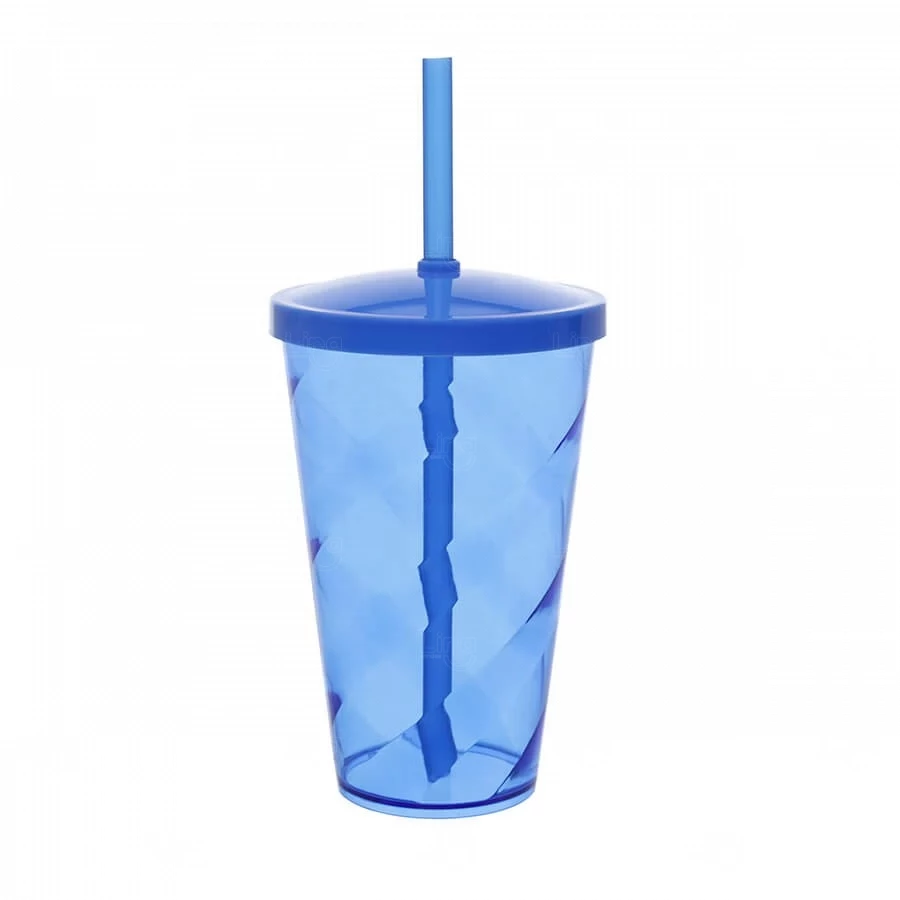 Copo C/ Tampa e Canudo Personalizado Twister - 550ml 