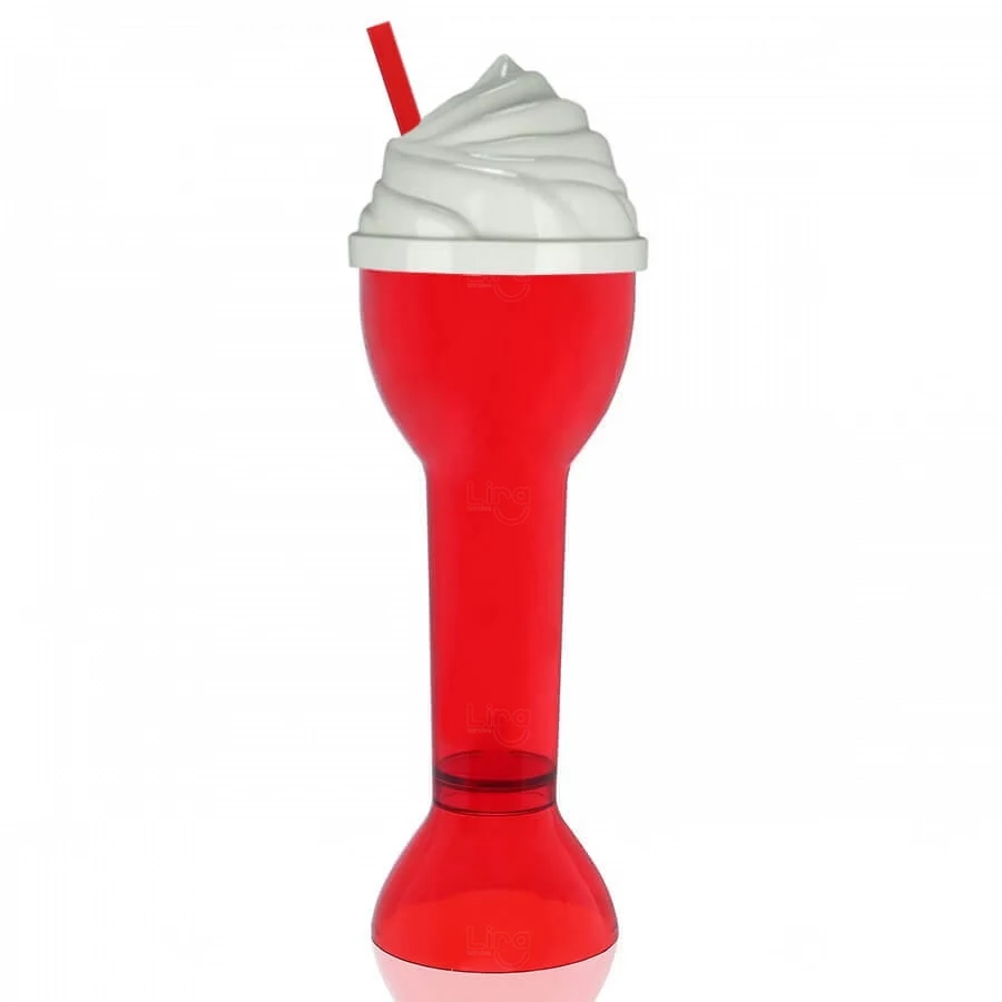 Copo Plástico 550ml com Tampa Sorvete Personalizado 