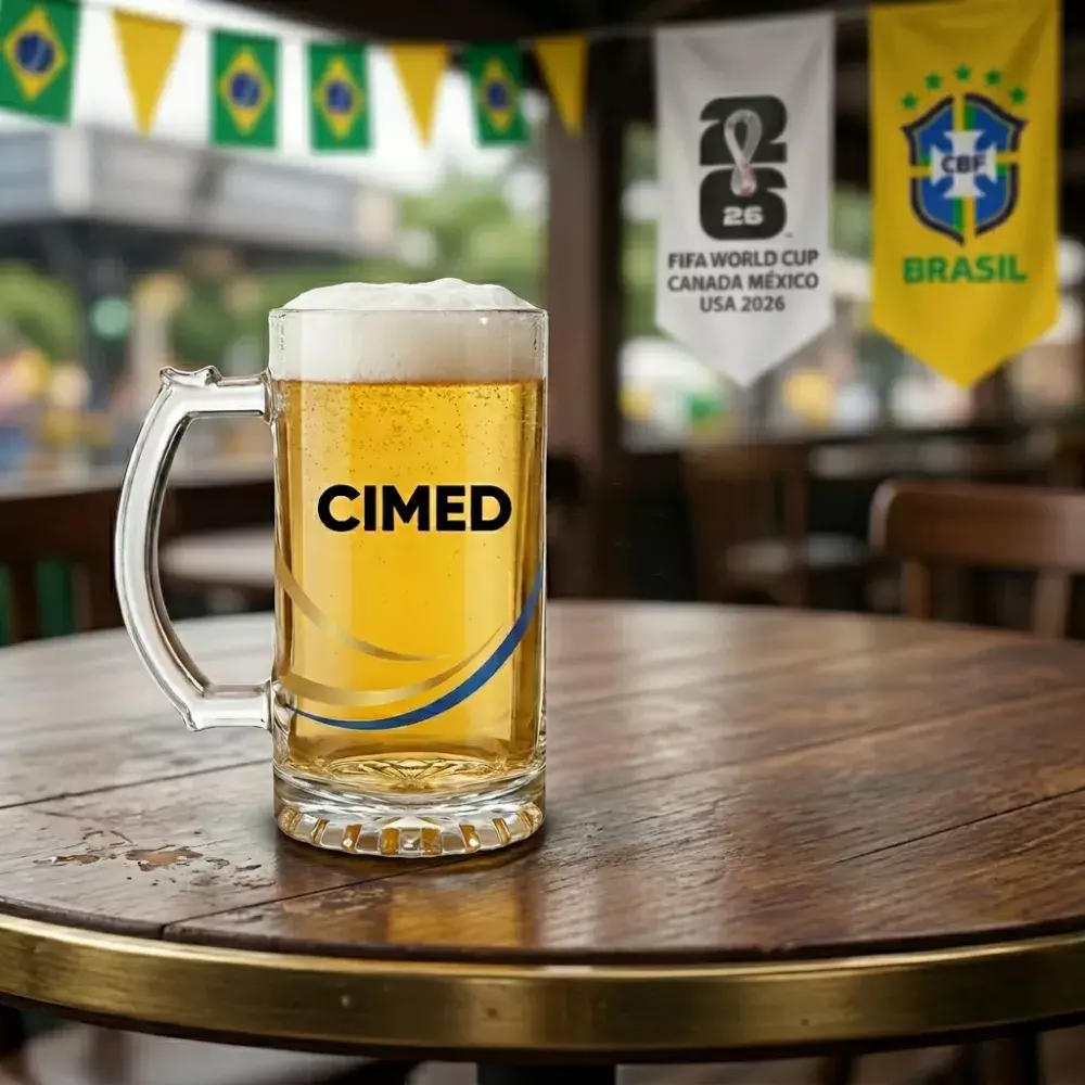 Caneca de Vidro 475ml para Chopp Personalizada 