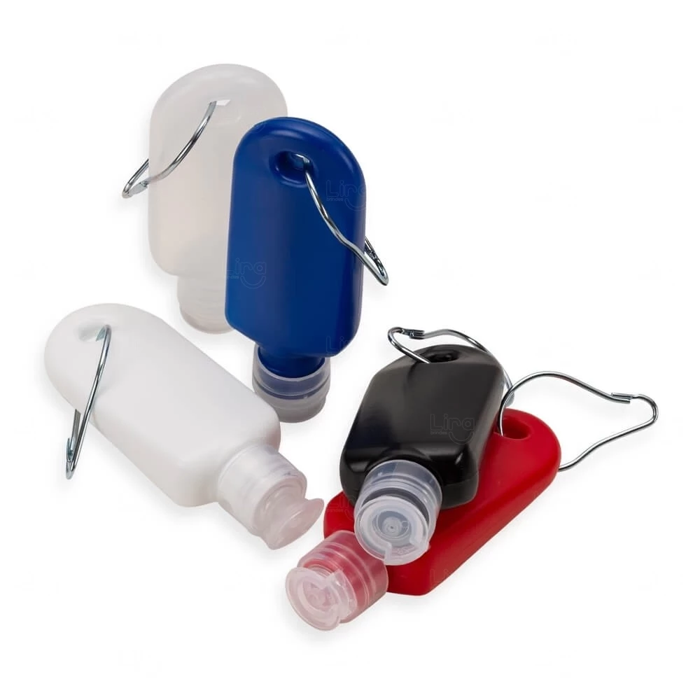 Frasco Plástico Com Mosquetão Personalizado - 40ml 
