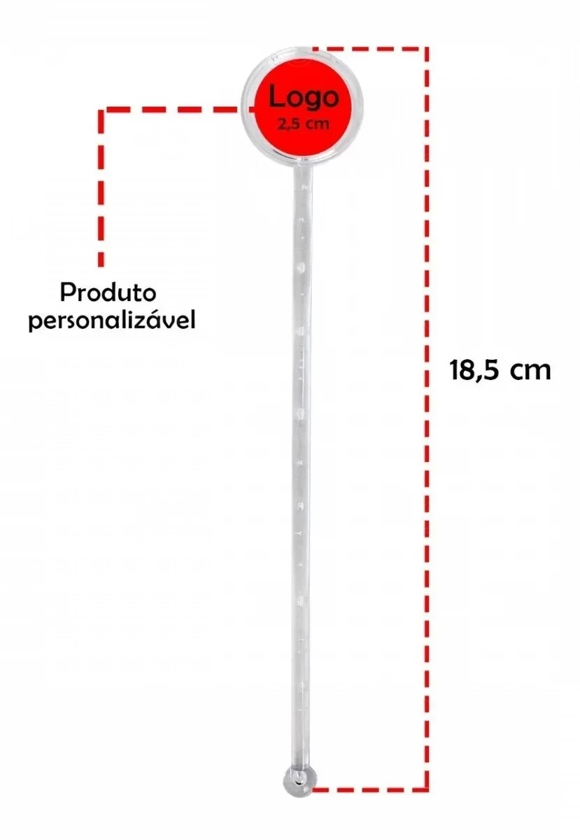 Misturador/Mexedor Para Drink Personalizado - 18,5 cm 