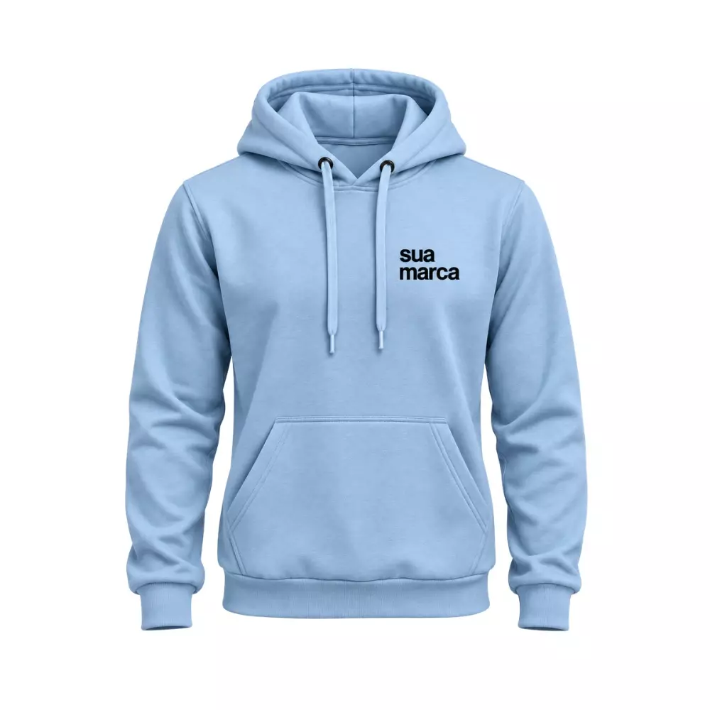 Moletom Canguru Personalizado Azul Claro