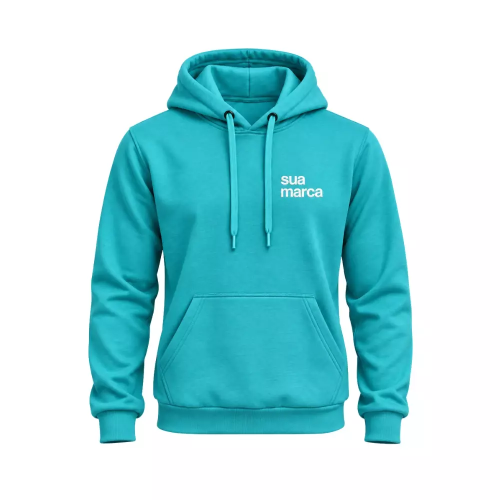 Moletom Canguru Personalizado Turquesa