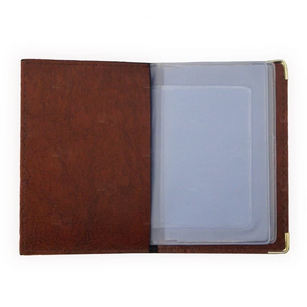 Porta Documento em Couro Sintético Personalizado - 12,2 x 17,7 cm 