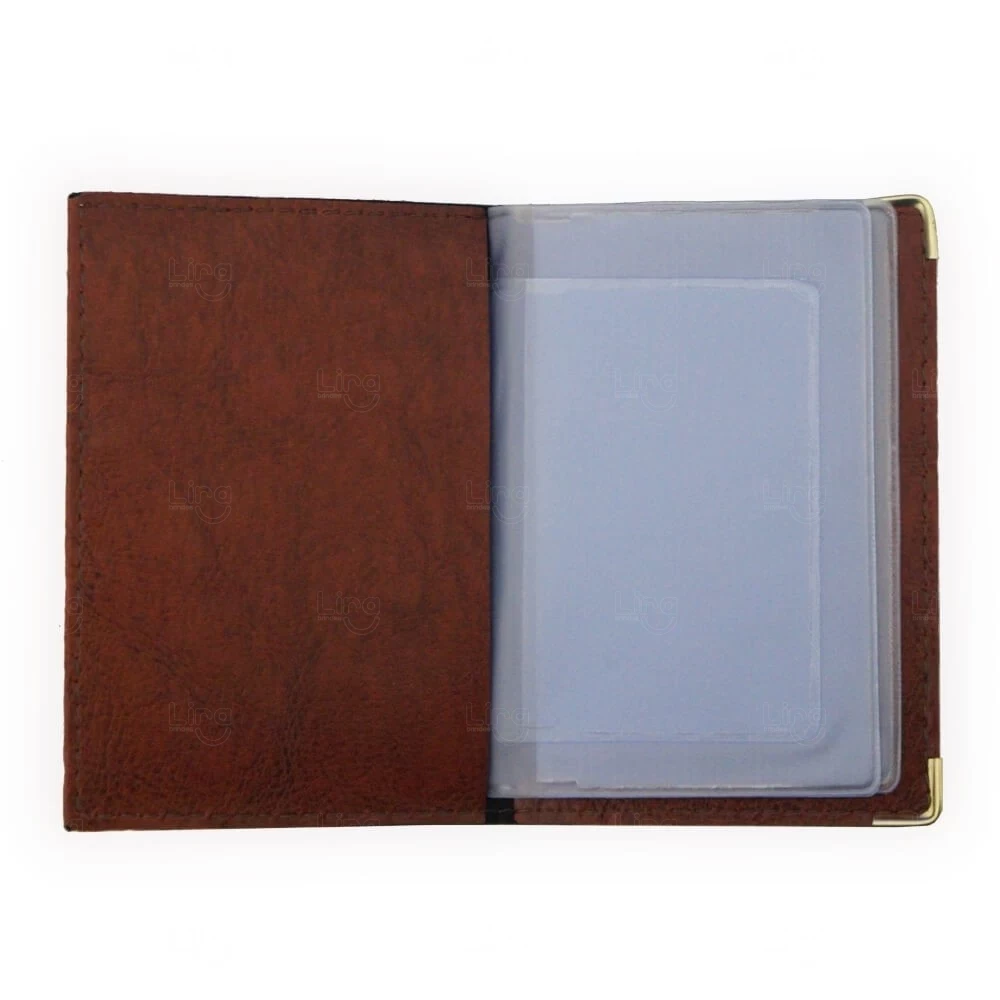 Porta Documentos Personalizado em Couro Sintético - 12,2 x 17,7cm 