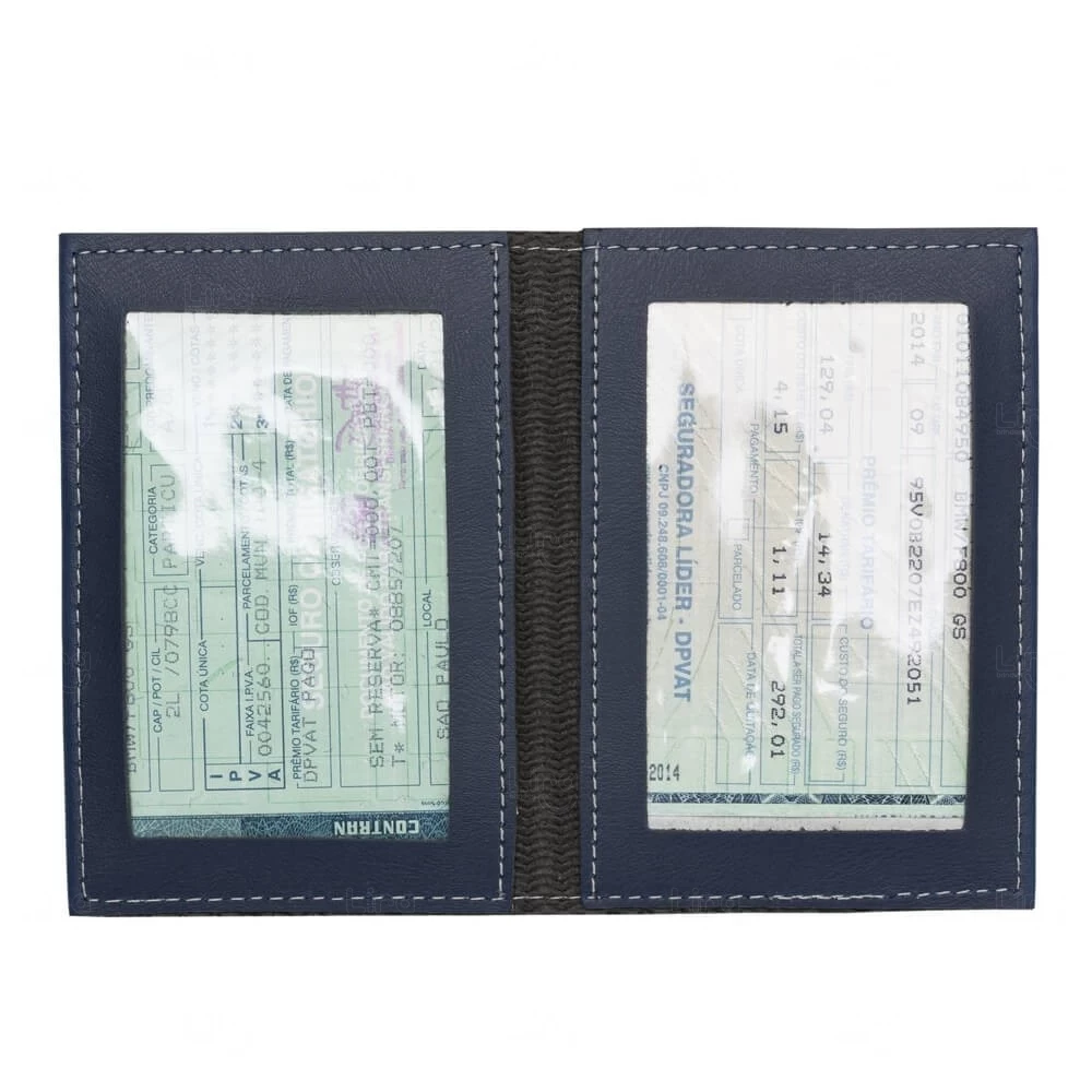 Porta Documento em Couro Sintético Personalizado - 12,8 x 9,2 cm 