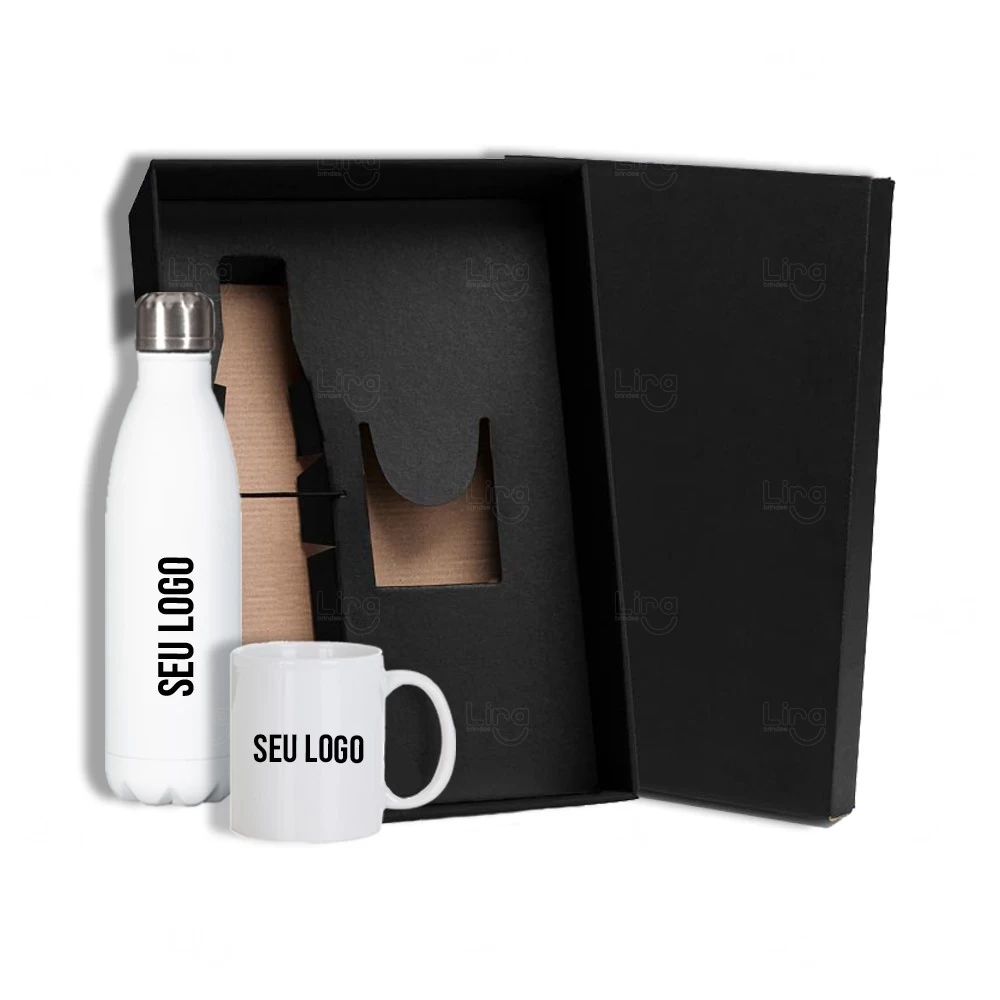 Kit Personalizado Squeeze e Caneca - 2 Peças Branco