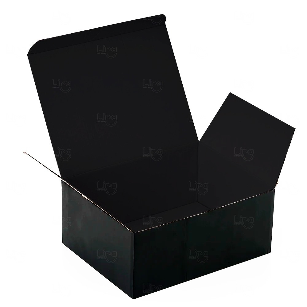 Caixa em Papelão Preta Fosca 30x23x13 cm Personalizada 