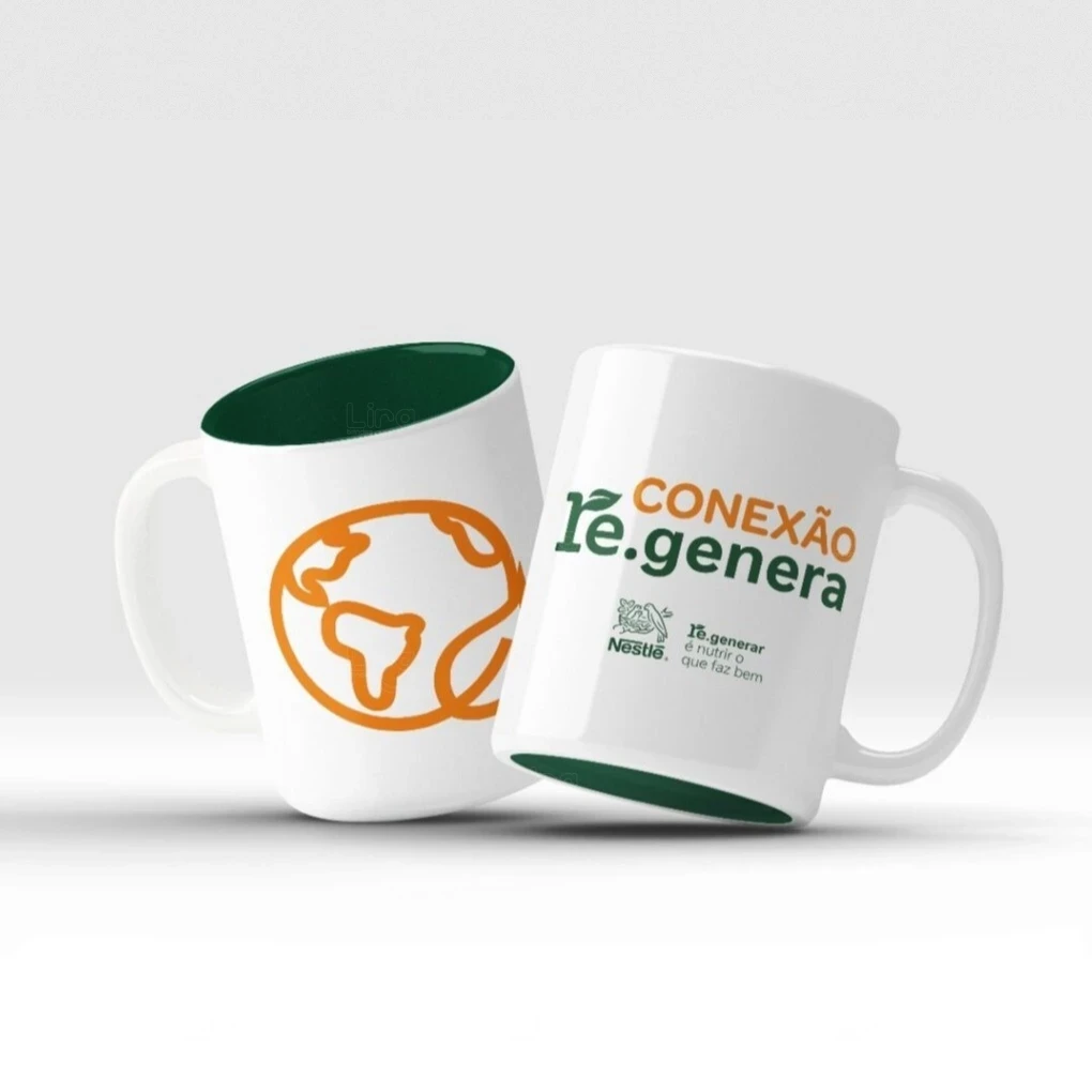 Caneca de Cerâmica 325ml Fundo Colorido Personalizada 