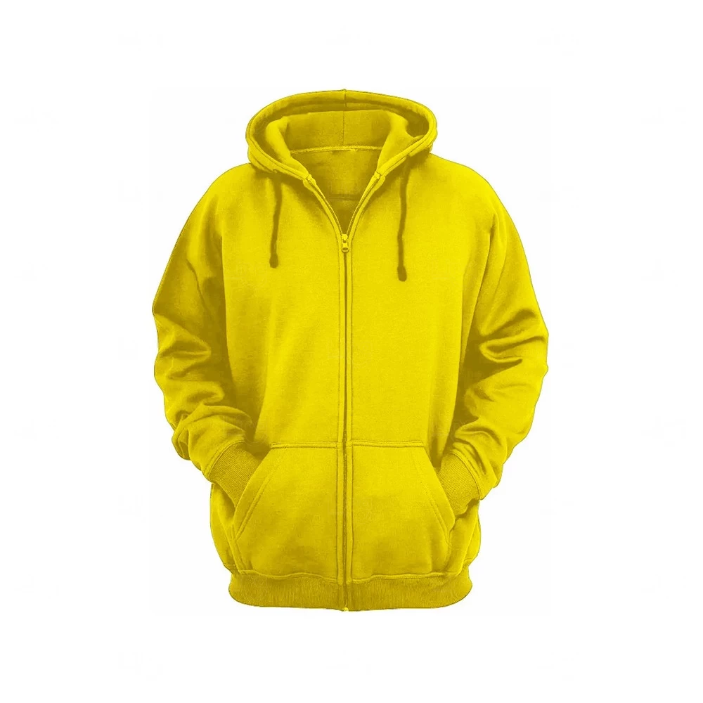 Moletom Canguru c/ Zíper Personalizado Amarelo