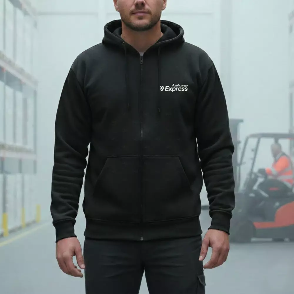 Moletom Canguru com Zíper e Capuz Personalizado 