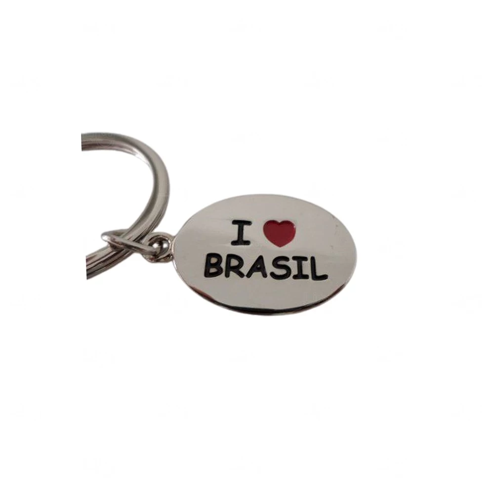 Chaveiro Mapa do Brasil em Metal com Pingente Personalizável 