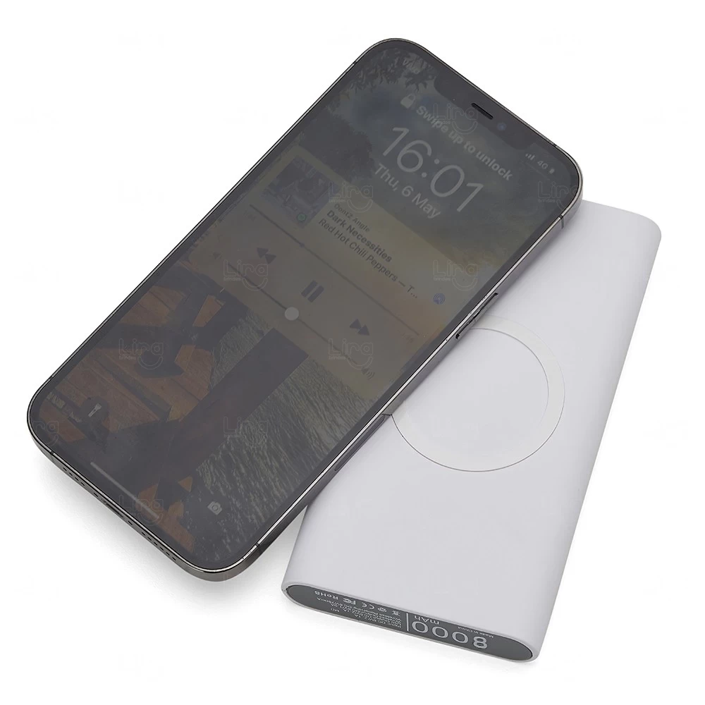 Power Bank de Indução Personalizada - 8.000 mAh 