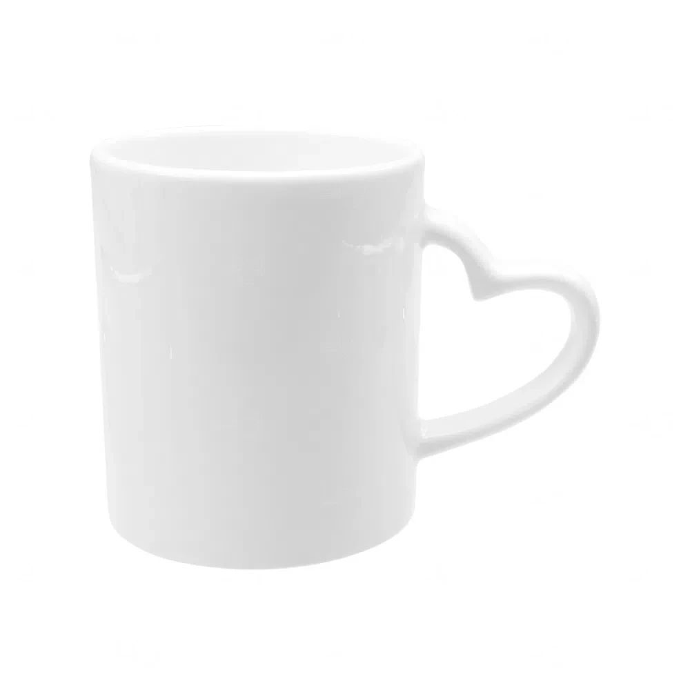 Caneca com Alça de Coração Interior Colorida 325ml Personalizada 