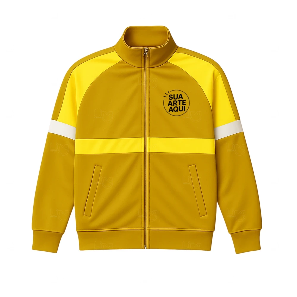 Jaqueta 100% Personalizada com Zíper Amarelo