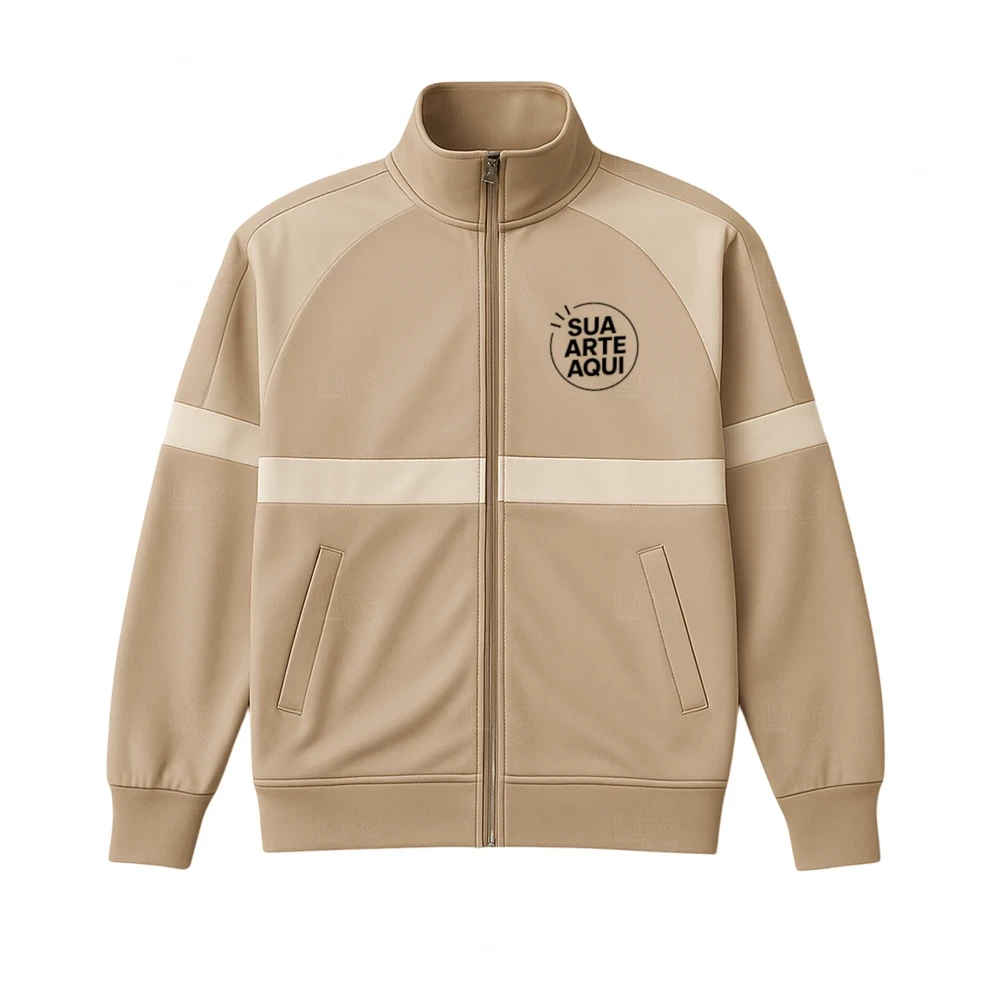 Jaqueta 100% Personalizada com Zíper Bege