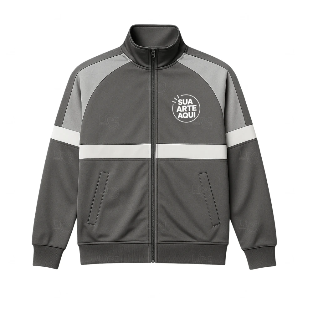 Jaqueta 100% Personalizada com Zíper Cinza
