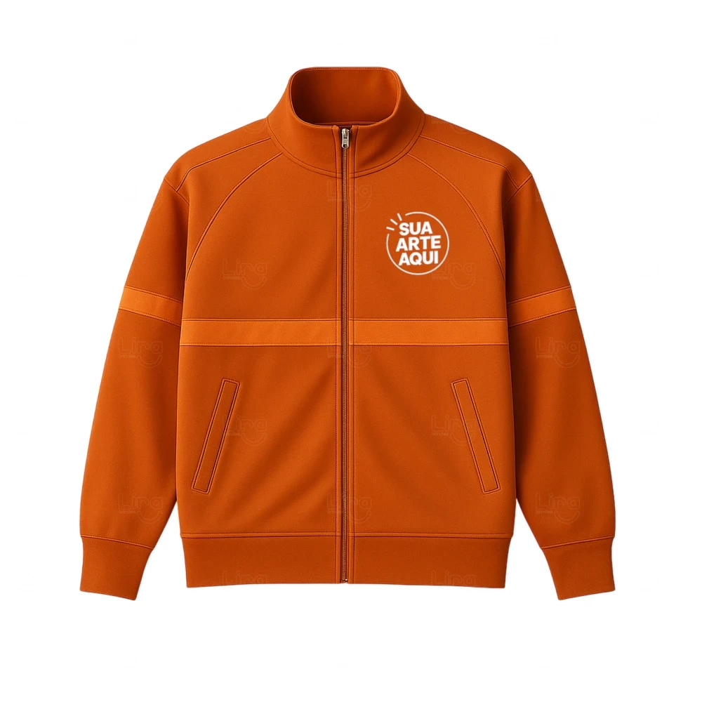Jaqueta 100% Personalizada com Zíper Laranja