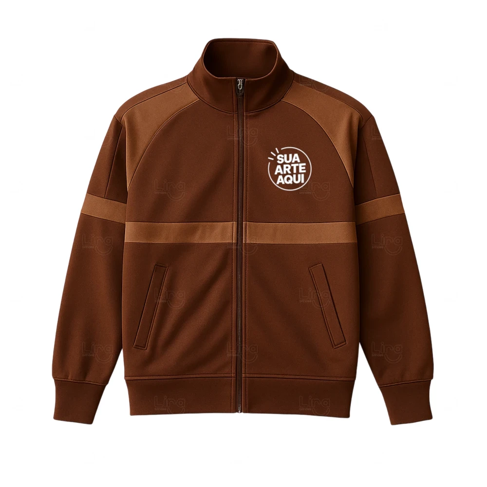 Jaqueta 100% Personalizada com Zíper Marrom