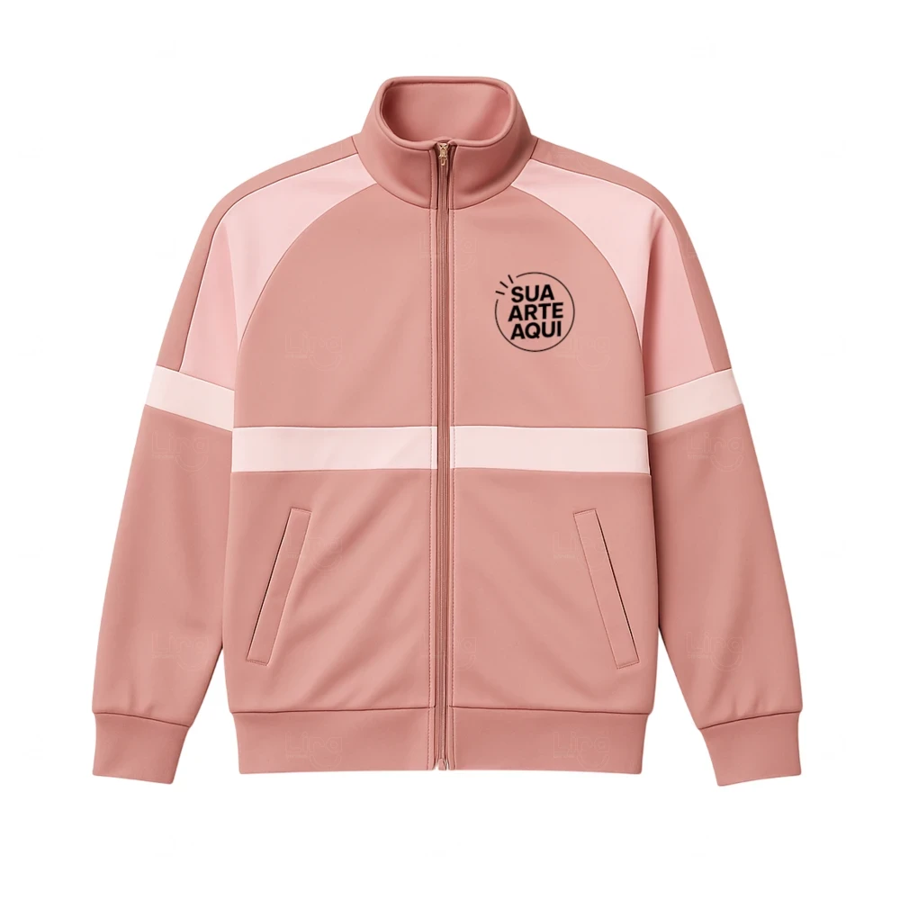 Jaqueta 100% Personalizada com Zíper Rosa Claro
