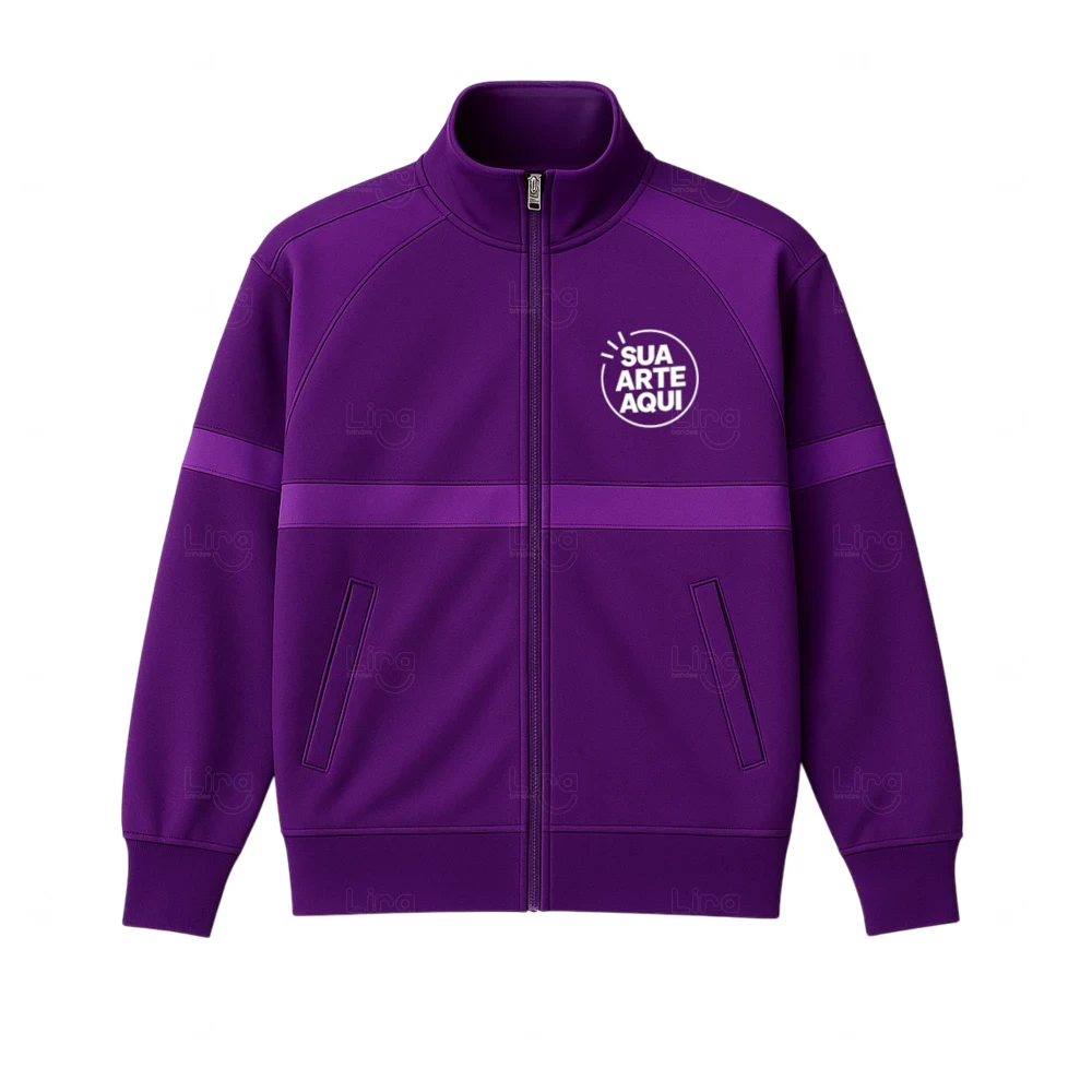 Jaqueta 100% Personalizada com Zíper Roxo