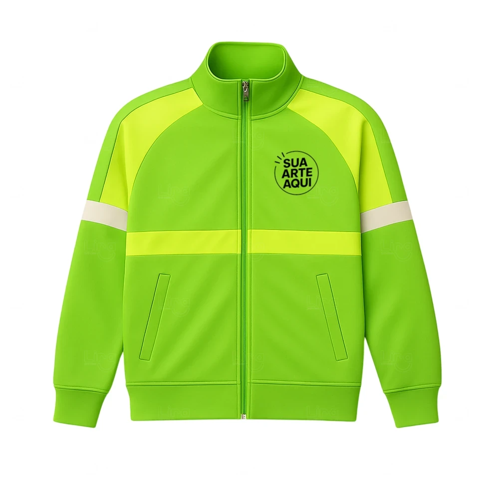 Jaqueta 100% Personalizada com Zíper Verde Claro