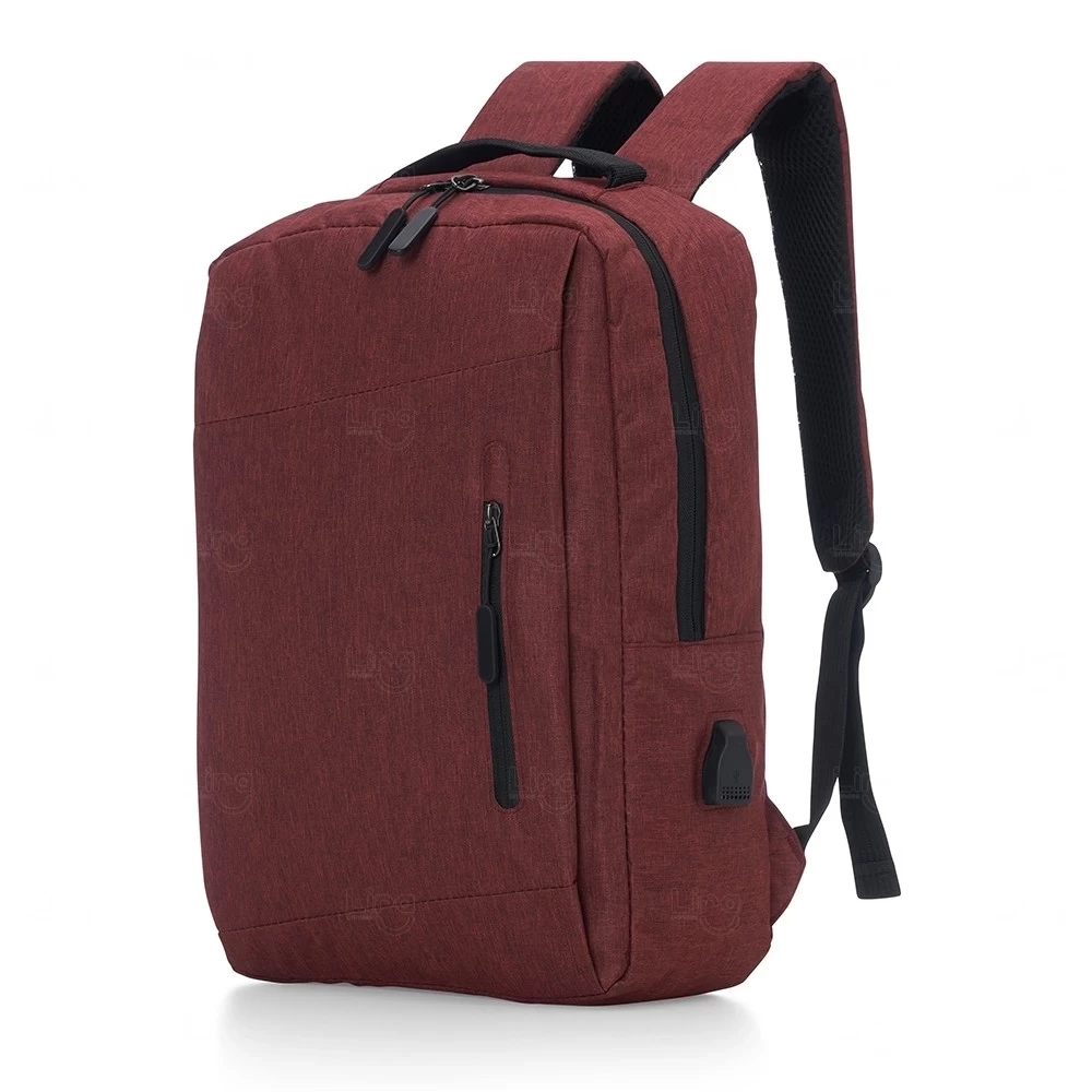 Mochila personalizada USB de Nylon - 21L Vermelho