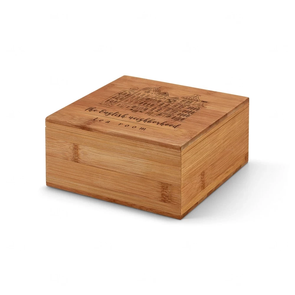 Caixa de Chás Personalizada em Bambu 