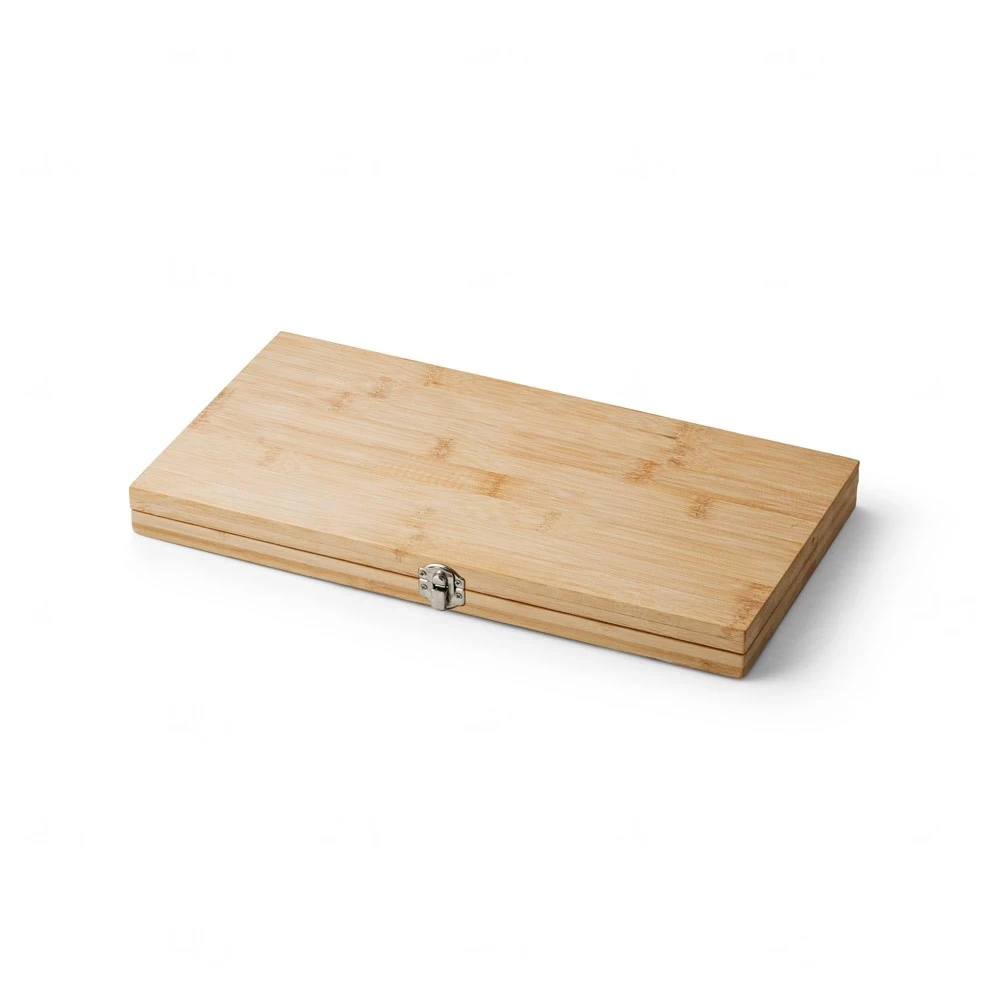 Kit para Churrasco em Caixa de Bambu Personalizado - 4 Peças 