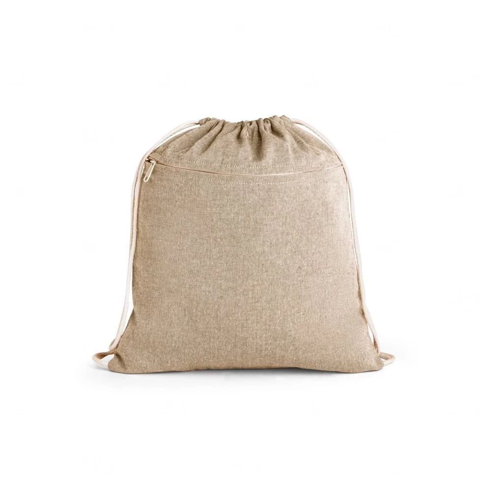 Sacochila com Bolso e Zíper Personalizada - 41 x 37 cm 