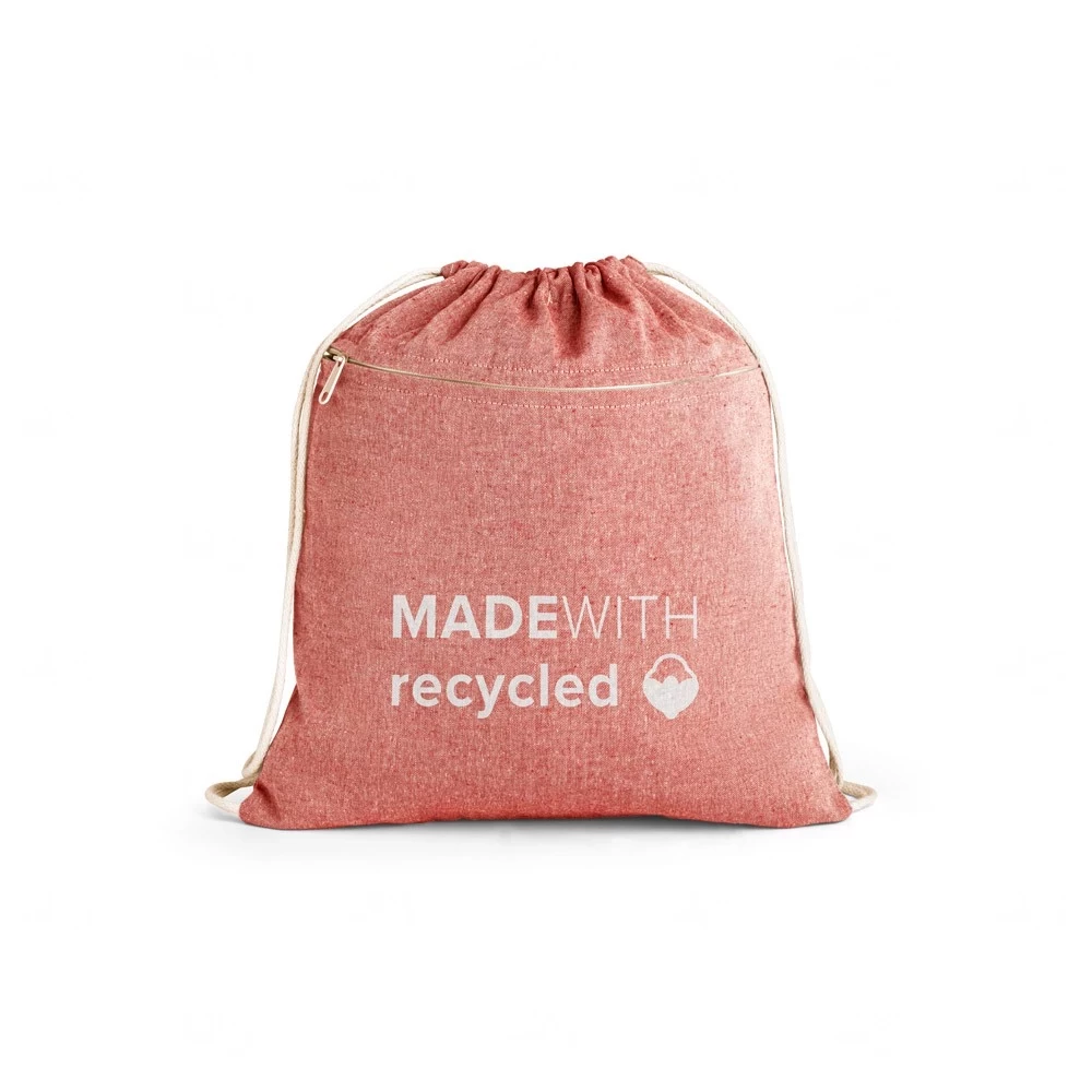 Sacochila com Bolso e Zíper Personalizada - 41 x 37 cm 