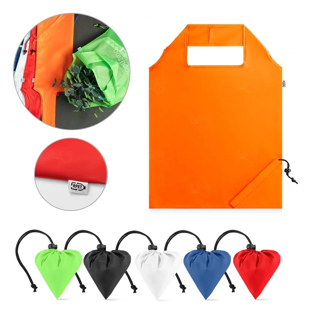 Sacola Dobrável em rPET Personalizada - 42 x 37 cm 