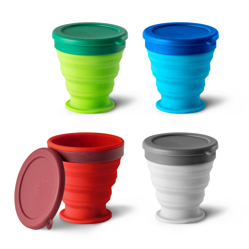 Copo Dobrável 240 ml em Silicone Personalizado 