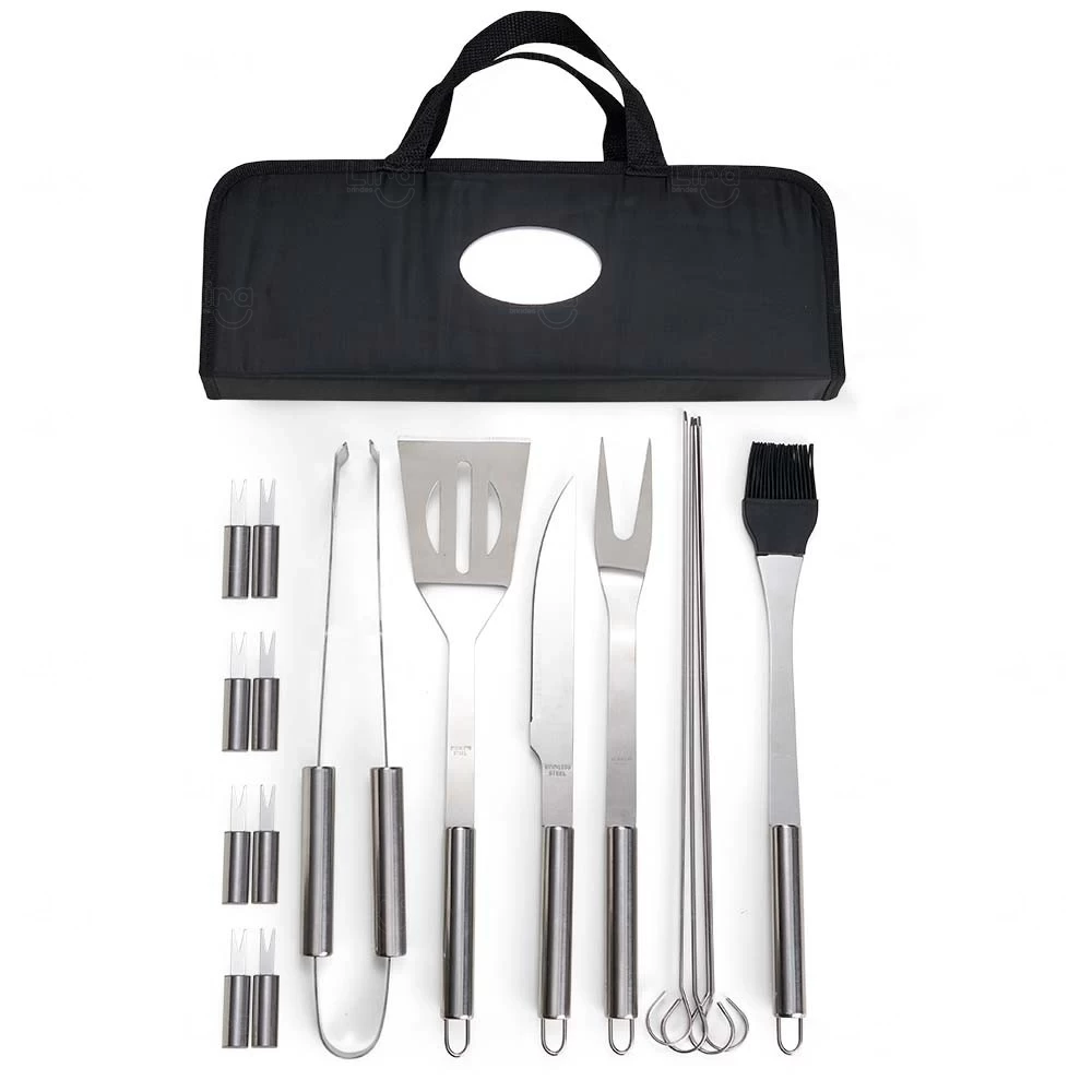 Kit Churrasco Personalizado com 17 Peças e Estojo 