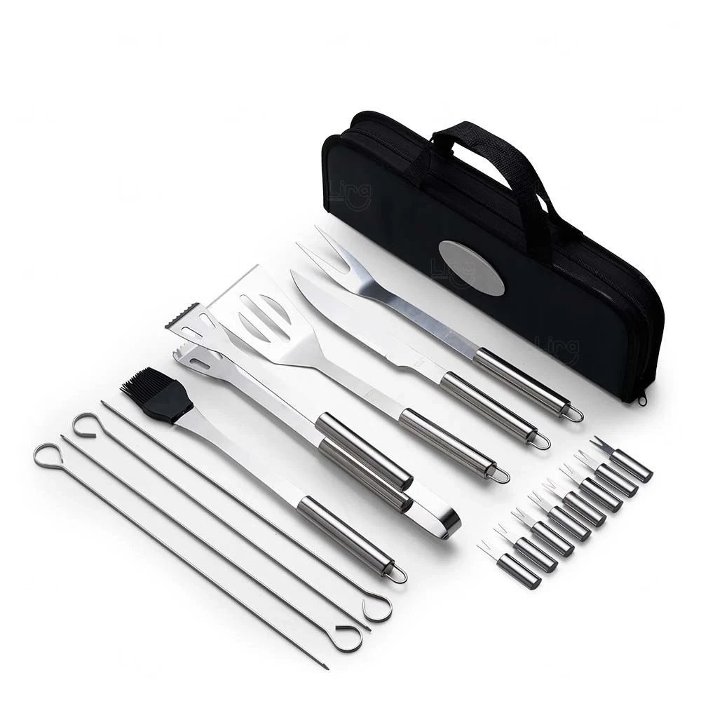 Kit Churrasco Personalizado com 17 Peças e Estojo 