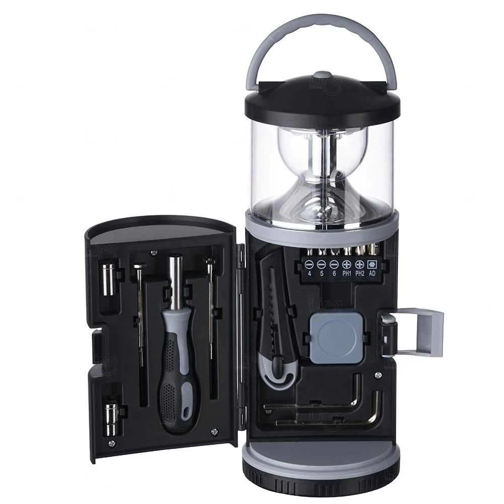 Lanterna Personalizada com Kit Ferramentas - 15 Peças 