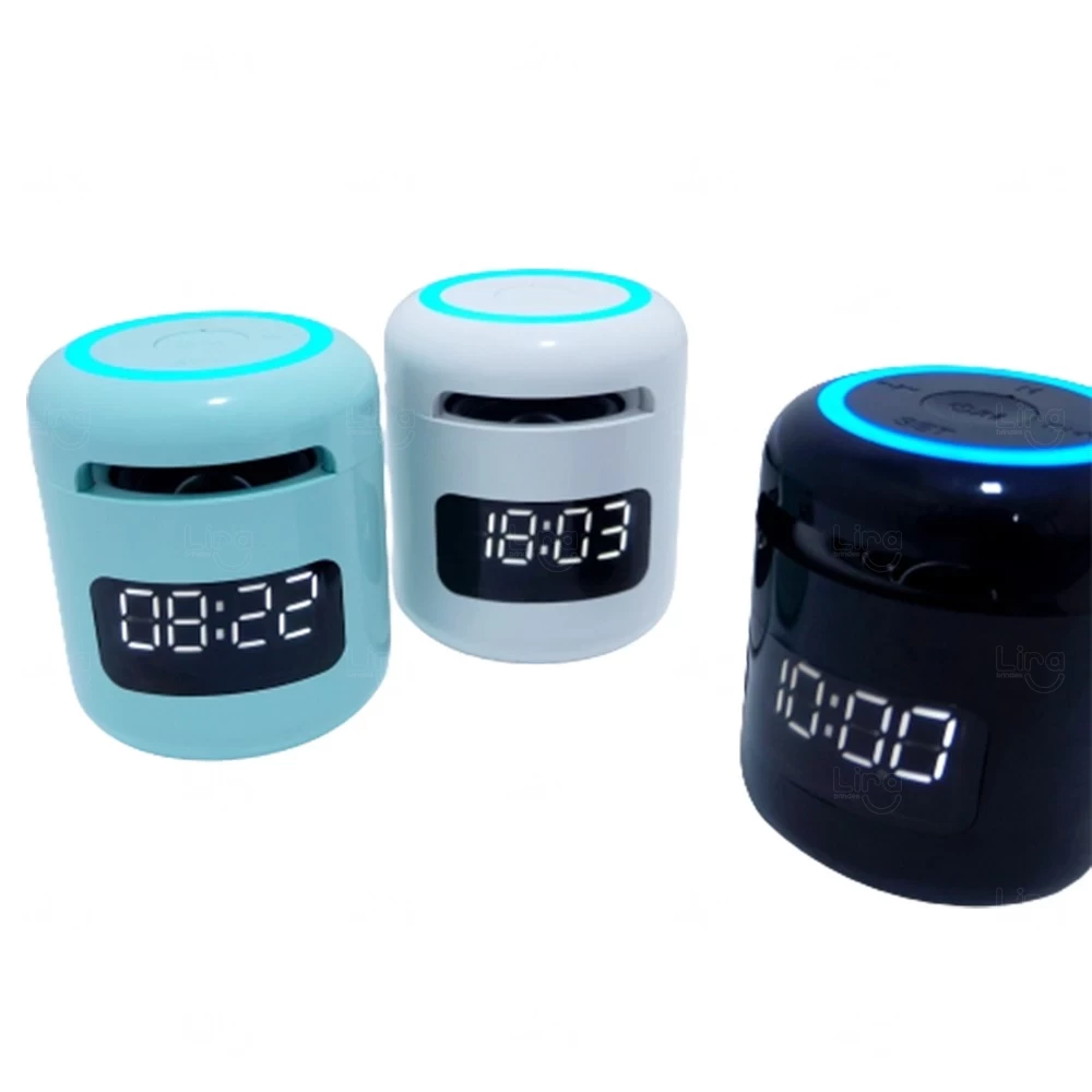 Caixa de Som Multimídia personalizada com Relógio 