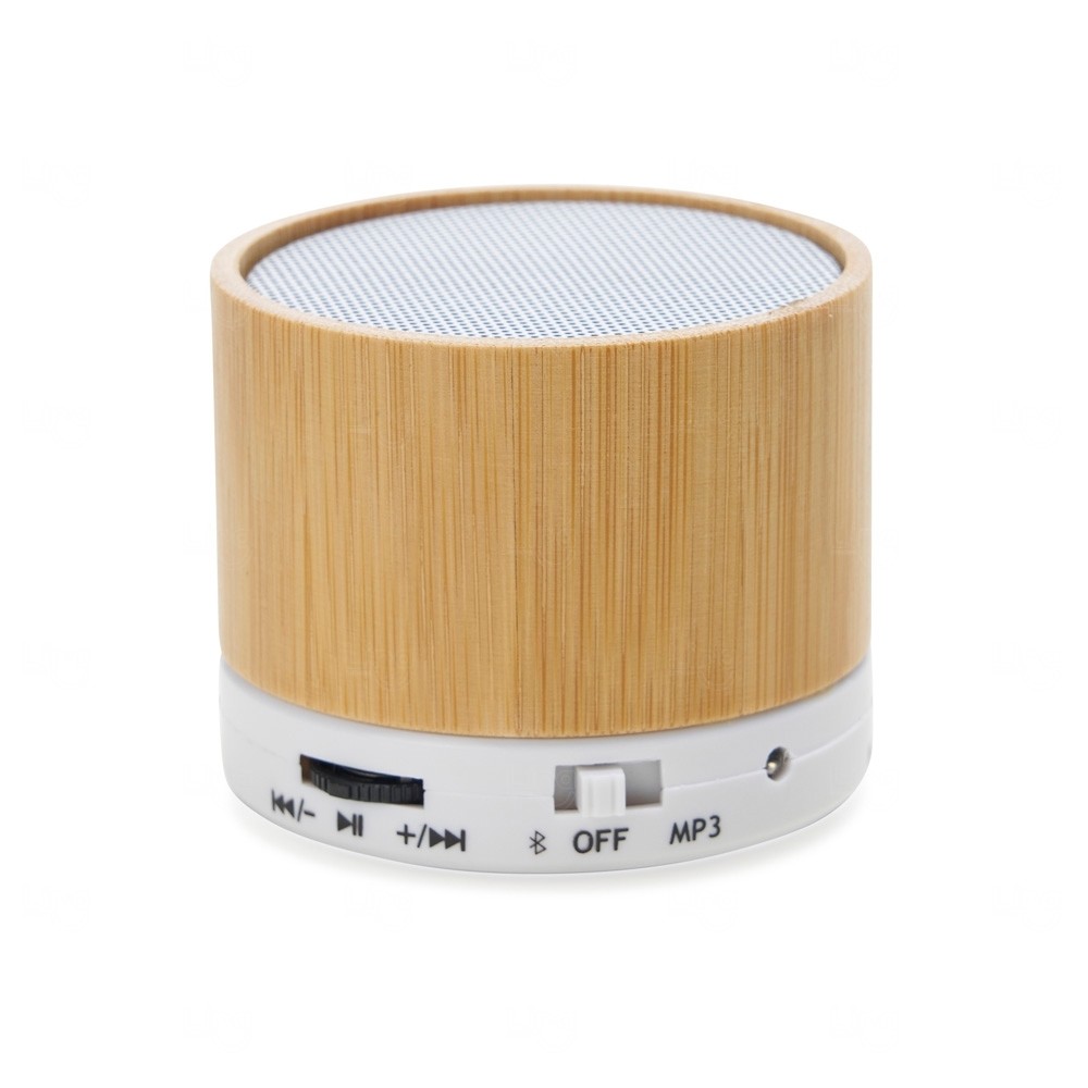 Caixa de Som Multimídia Personalizada Bambu Branco