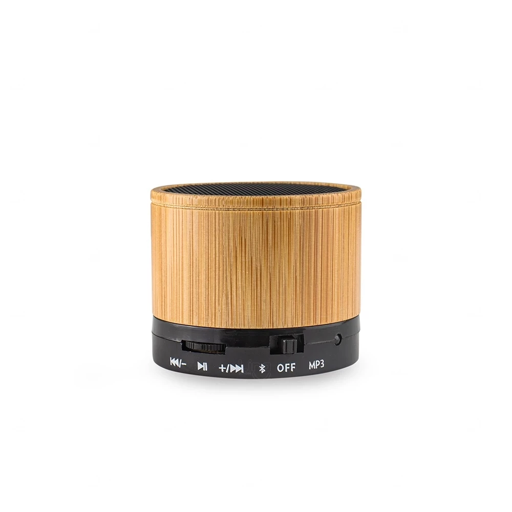 Caixa de Som em Bambum Bluetooth Personalizada Preto