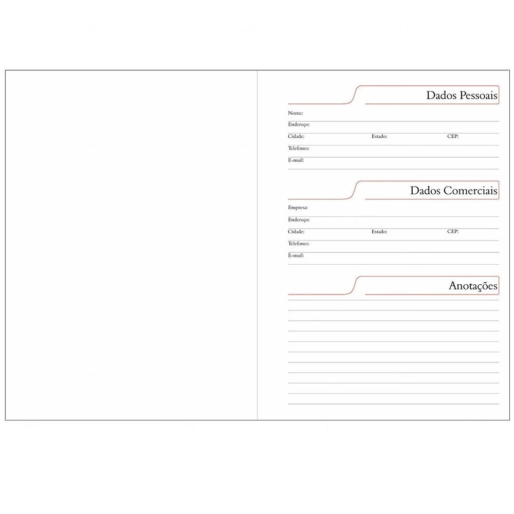 Agenda Personalizada Croco Reta Preta - 20 x 14,5 cm 