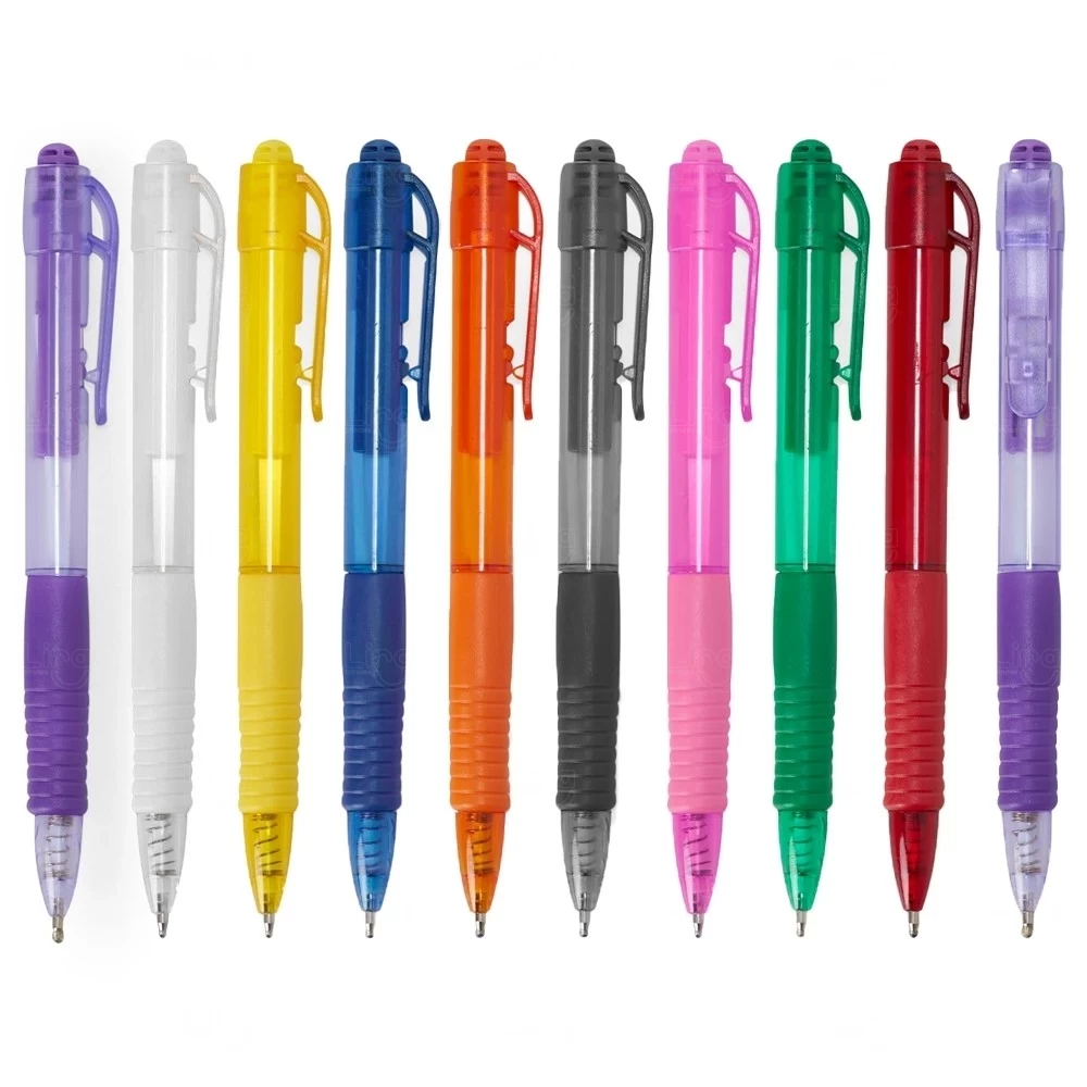 Caneta Plástica Colorida Personalizada 