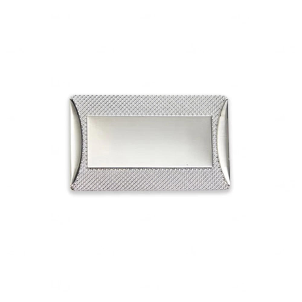Plaquinha Metálica Brilhante 4 x 2,5 cm Personalizada 