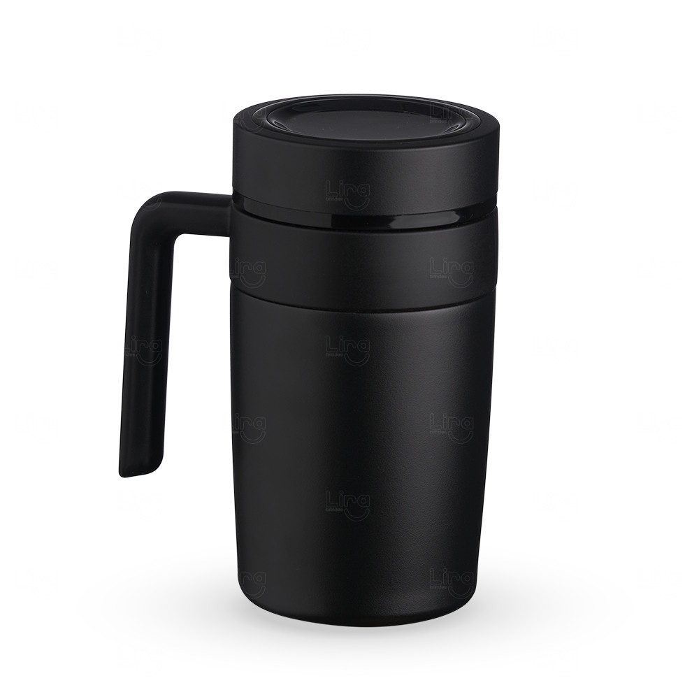 Caneca Térmica 500ml com Display LED Personalizada Preto
