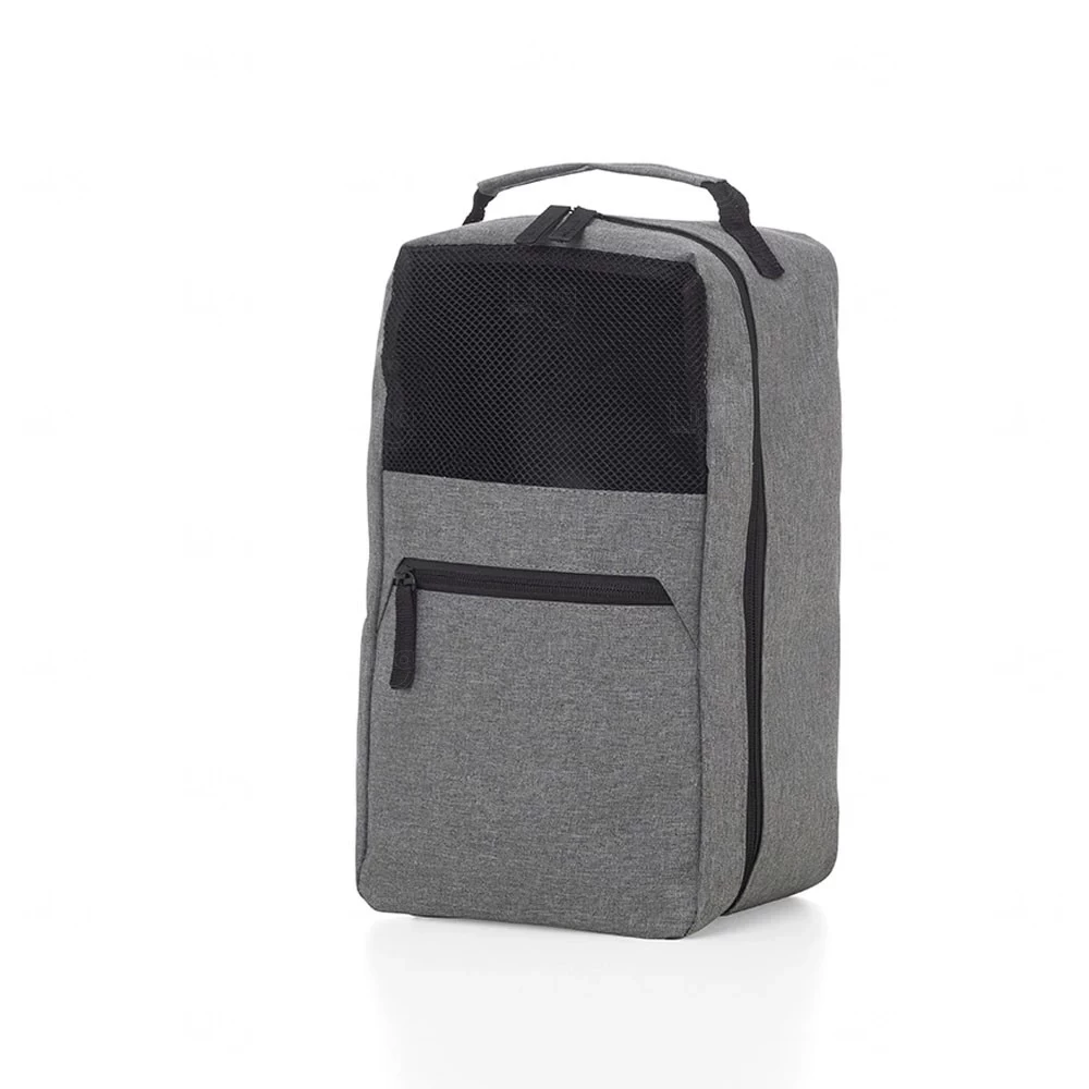 Porta Tênis Personalizado com Zíper, Bolso e Alça Cinza